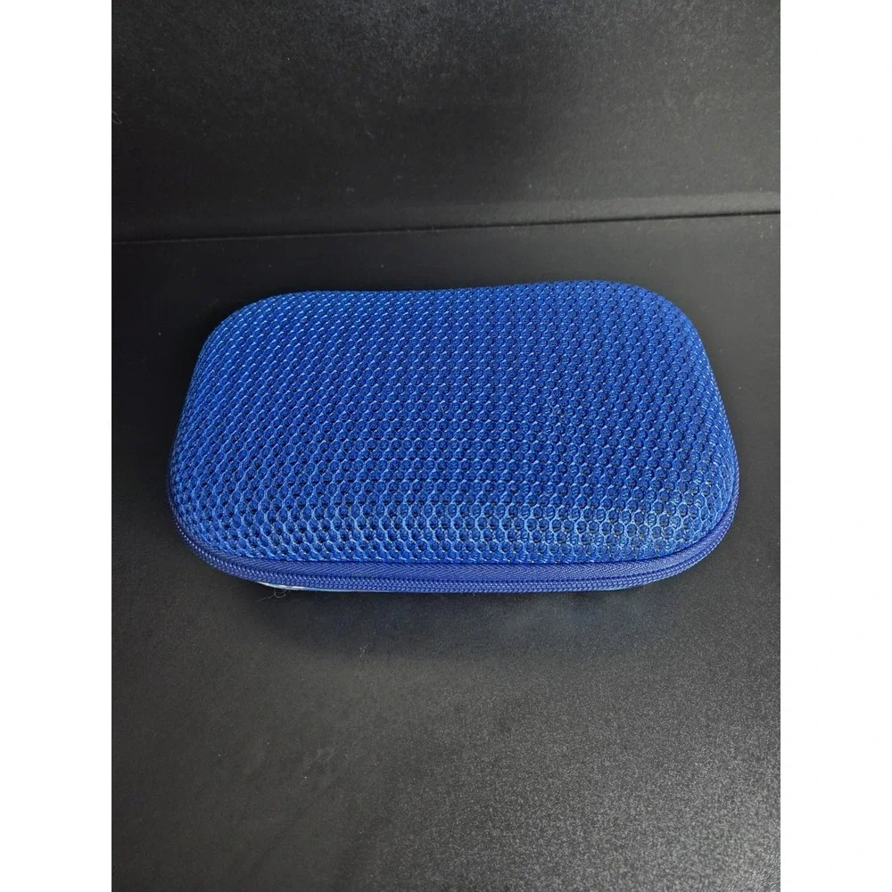 ZIPIT Hard Shell Zipper Pencil Case Blue Geometric Design Storage Box